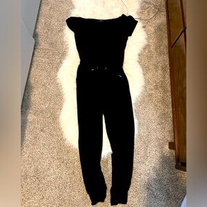 Jersey drawstring jumpsuit from Express